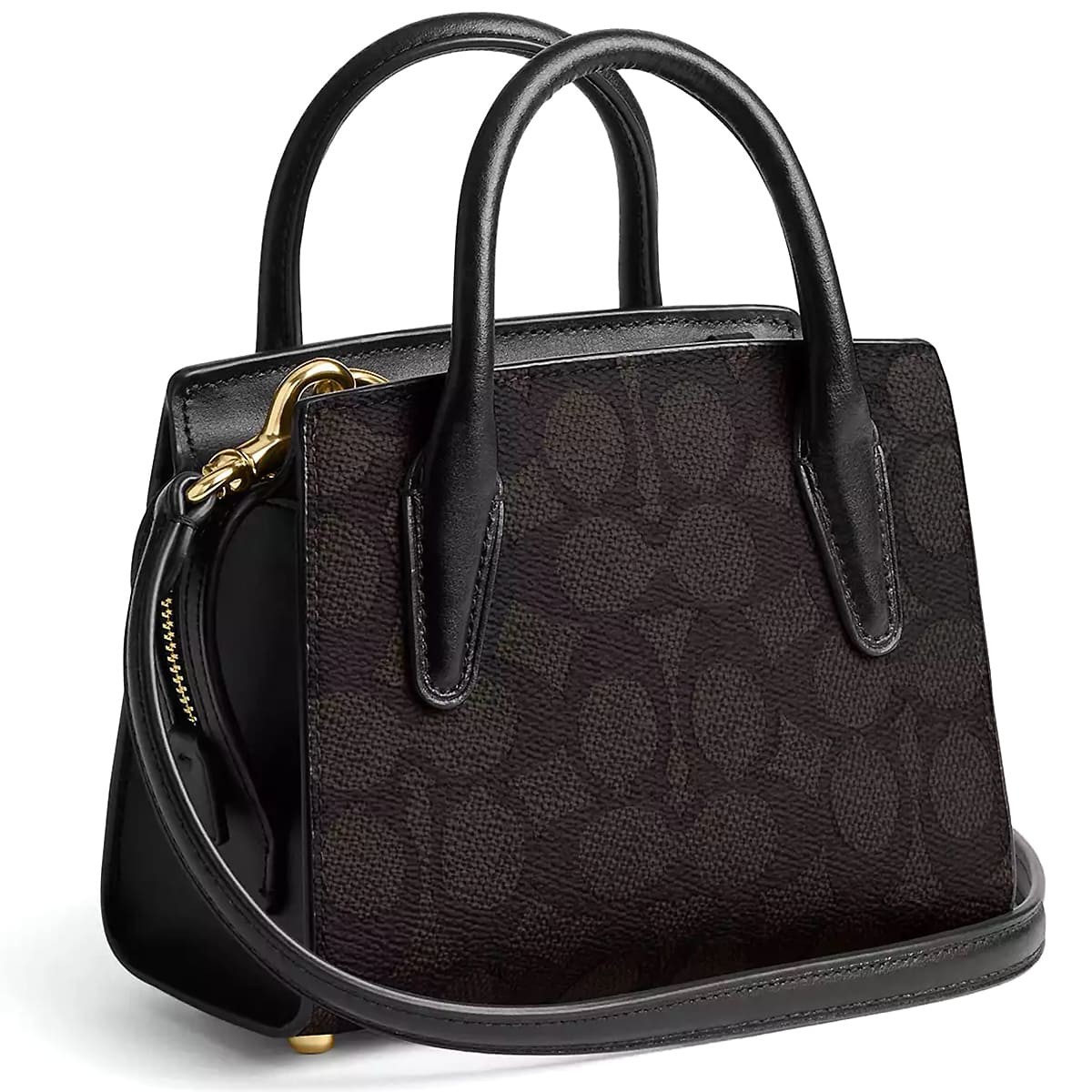 Coach Gold Brown Black Women Handbag Cv974