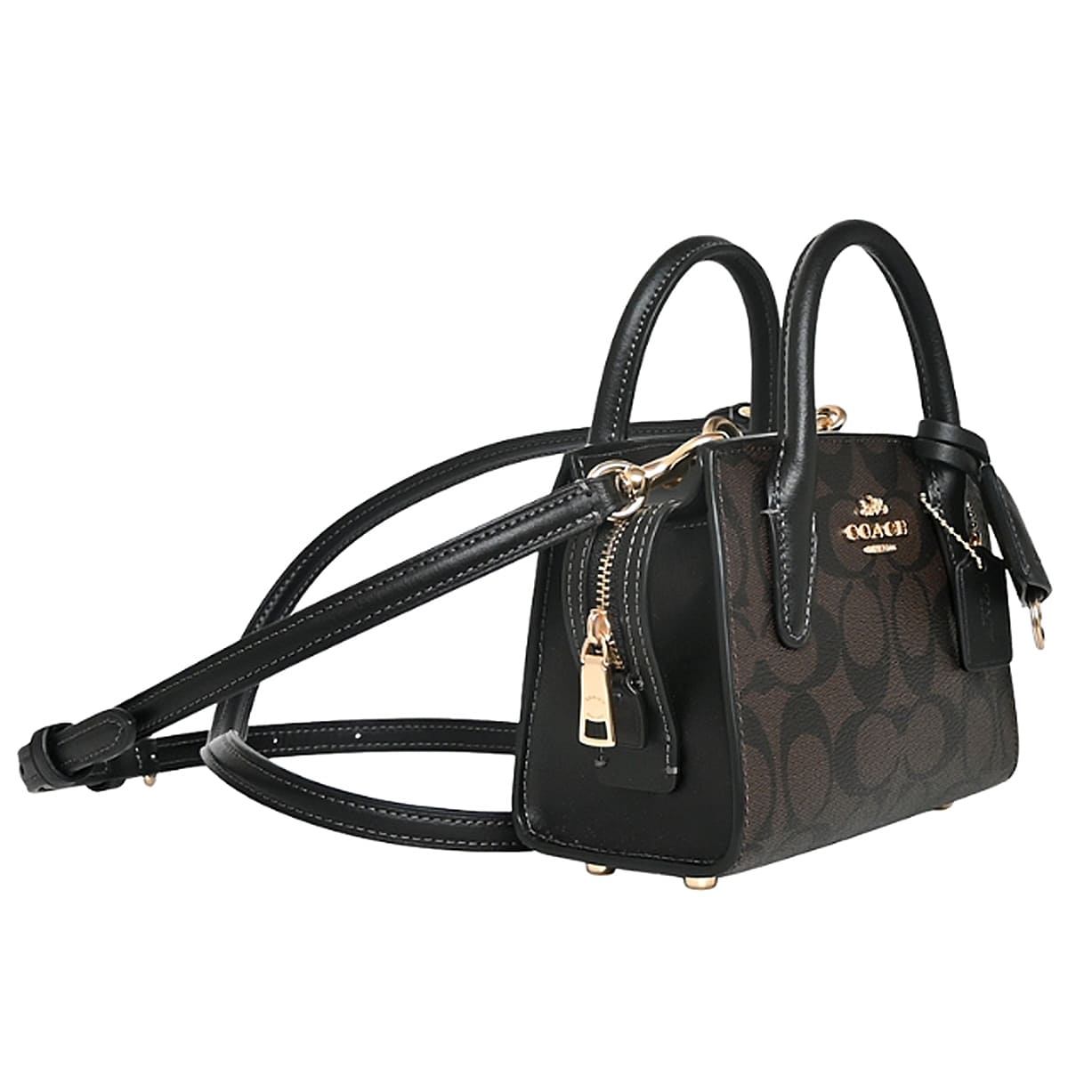 Coach Gold Walnut Black Women Handbag Cv961