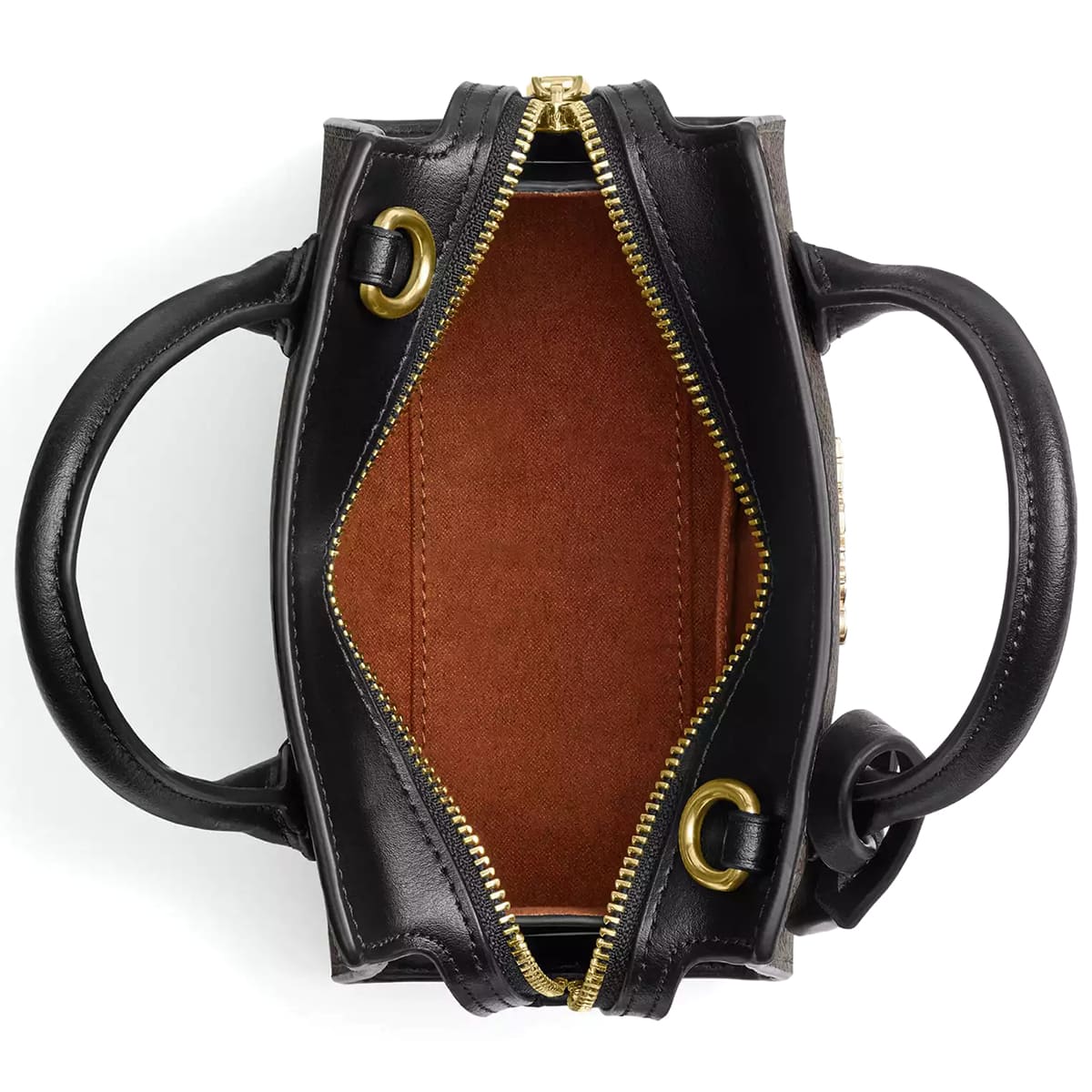 Coach Gold Brown Black Women Handbag Cv974