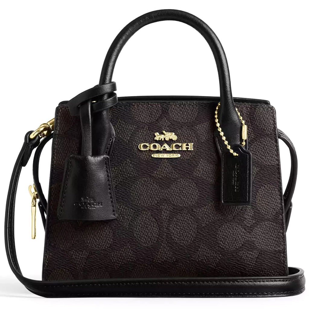 Coach Gold Walnut Black Women Handbag Cv961