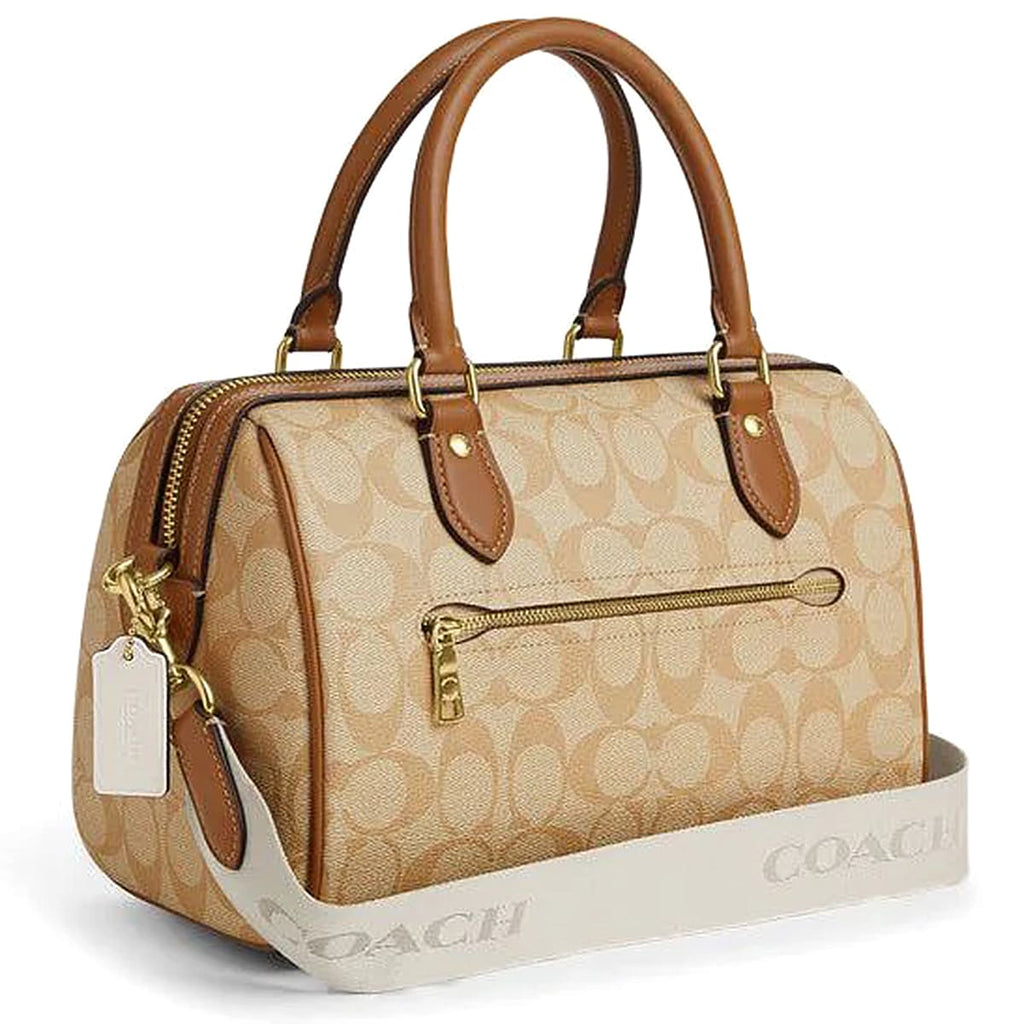 Coach Im Light Khaki Chalk Lt Saddle White Beige Brown Women Handbag Cr243