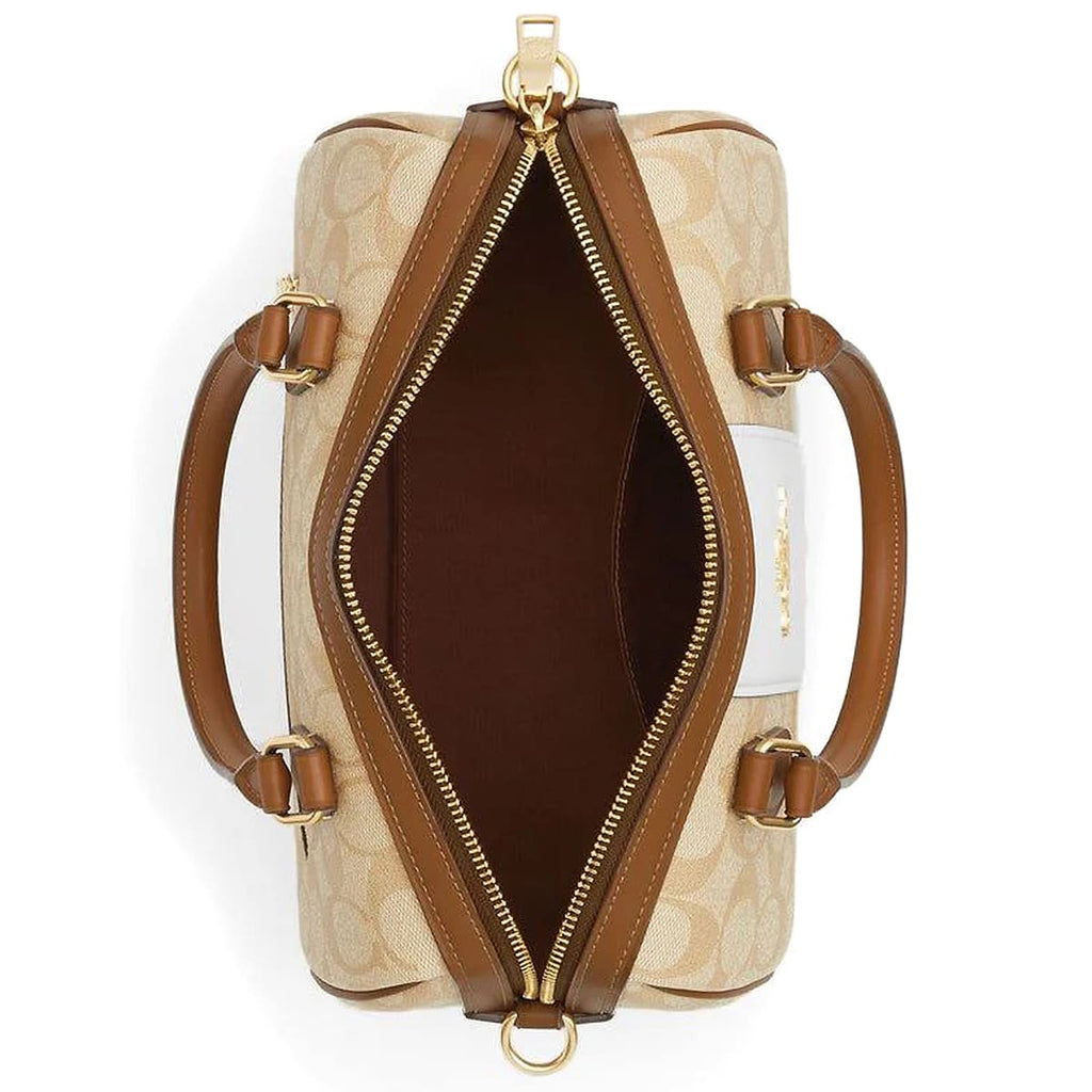 Coach Im Light Khaki Chalk Lt Saddle White Beige Brown Women Handbag Cr243