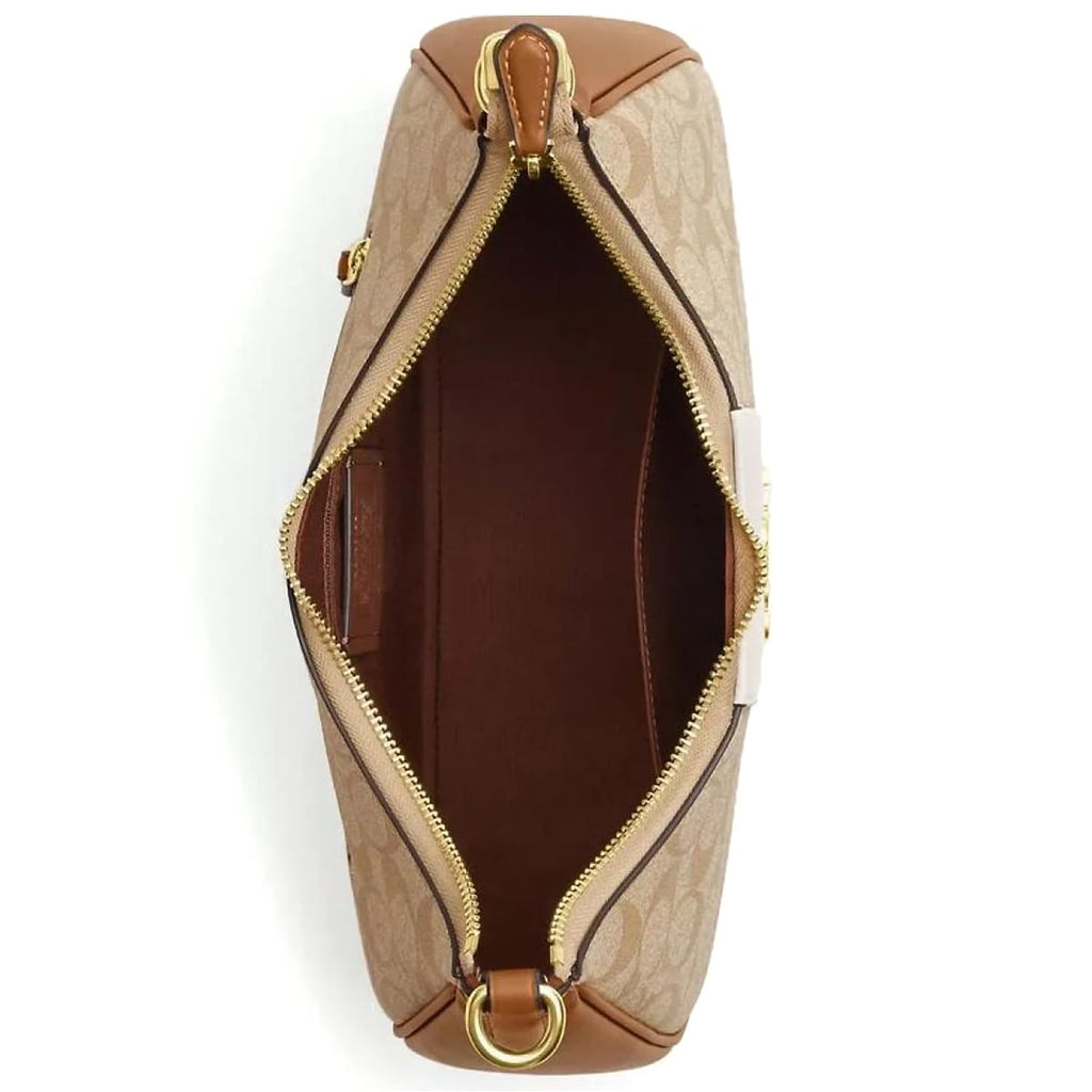 Coach Im Light Khaki Chalk Lt Saddle White Beige Brown Women Shoulder Bag Ct257