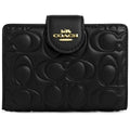 COACH Women’s Signature Embossed Leather Bifold Wallet CZ341