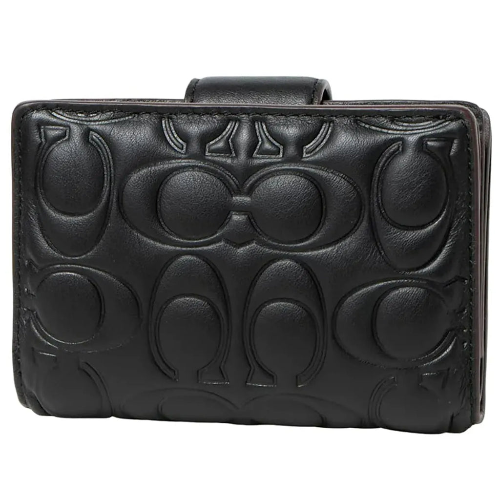 COACH Women’s Signature Embossed Leather Bifold Wallet CZ341