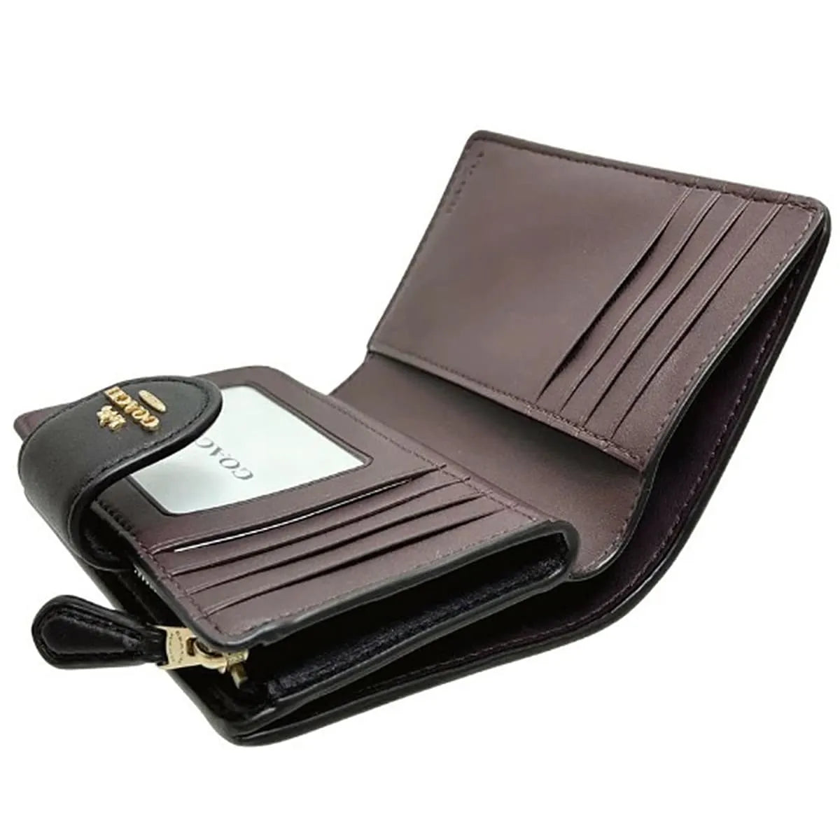 COACH Women’s Signature Embossed Leather Bifold Wallet CZ341