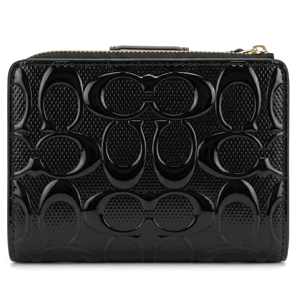 COACH Women’s Signature Patent Leather Medium Corner Zip Wallet CV414