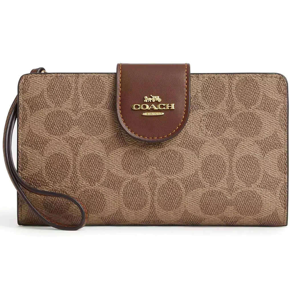 COACH Women’s Signature Canvas Phone Wallet Wristlet CW780