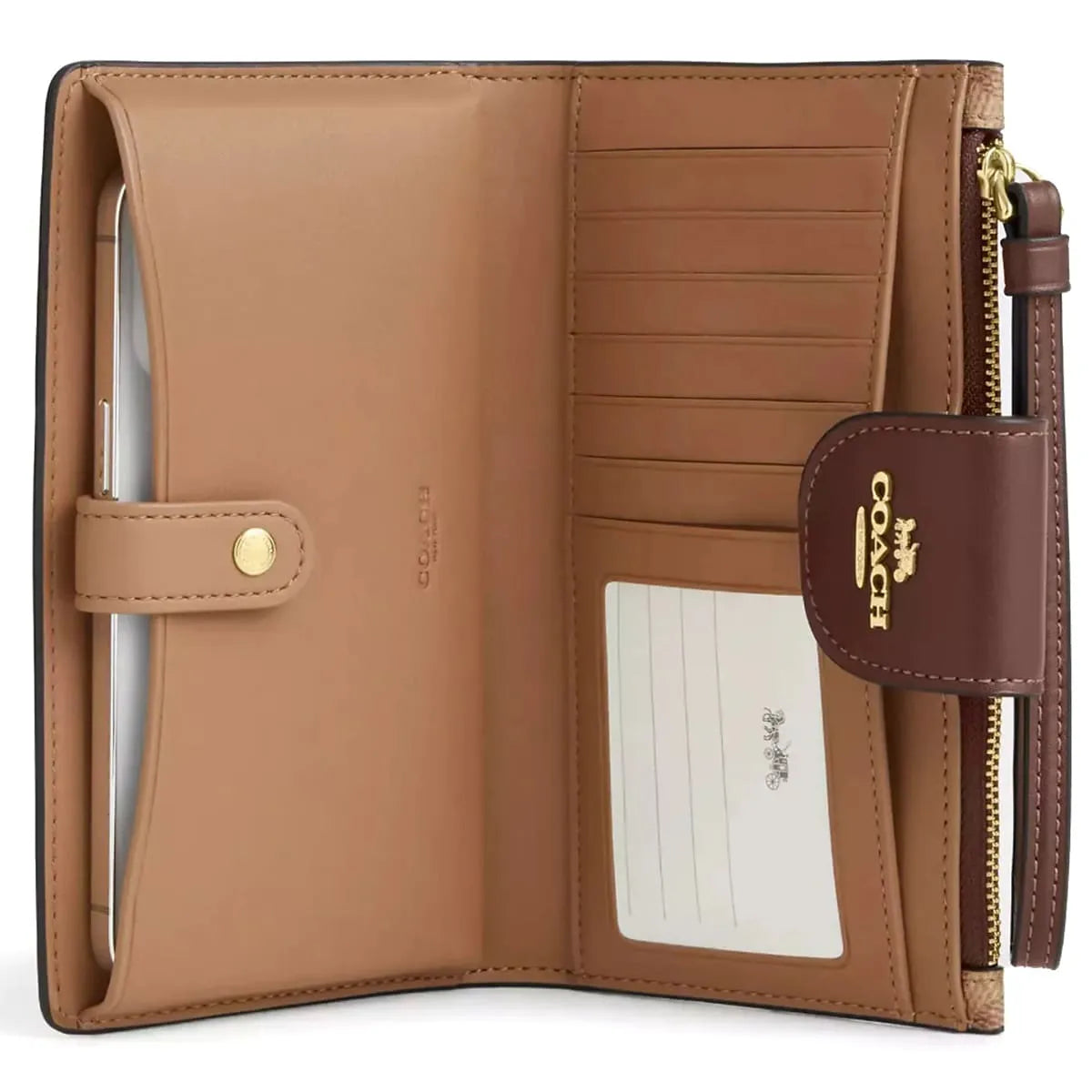 COACH Women’s Signature Canvas Phone Wallet Wristlet CW780