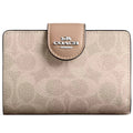 COACH Women’s Signature Canvas Silver Medium Corner Zip Wallet CW786