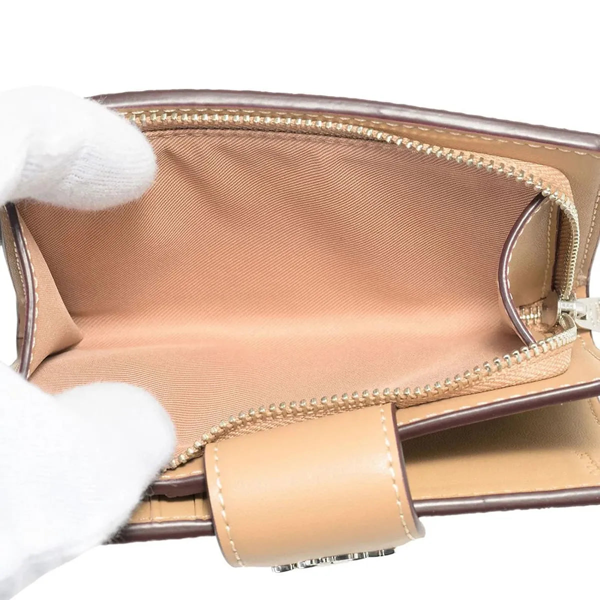 COACH Women’s Signature Canvas Silver Medium Corner Zip Wallet CW786
