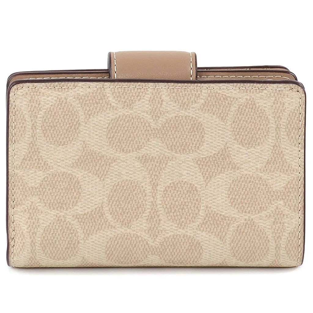 COACH Women’s Signature Canvas Silver Medium Corner Zip Wallet CW786