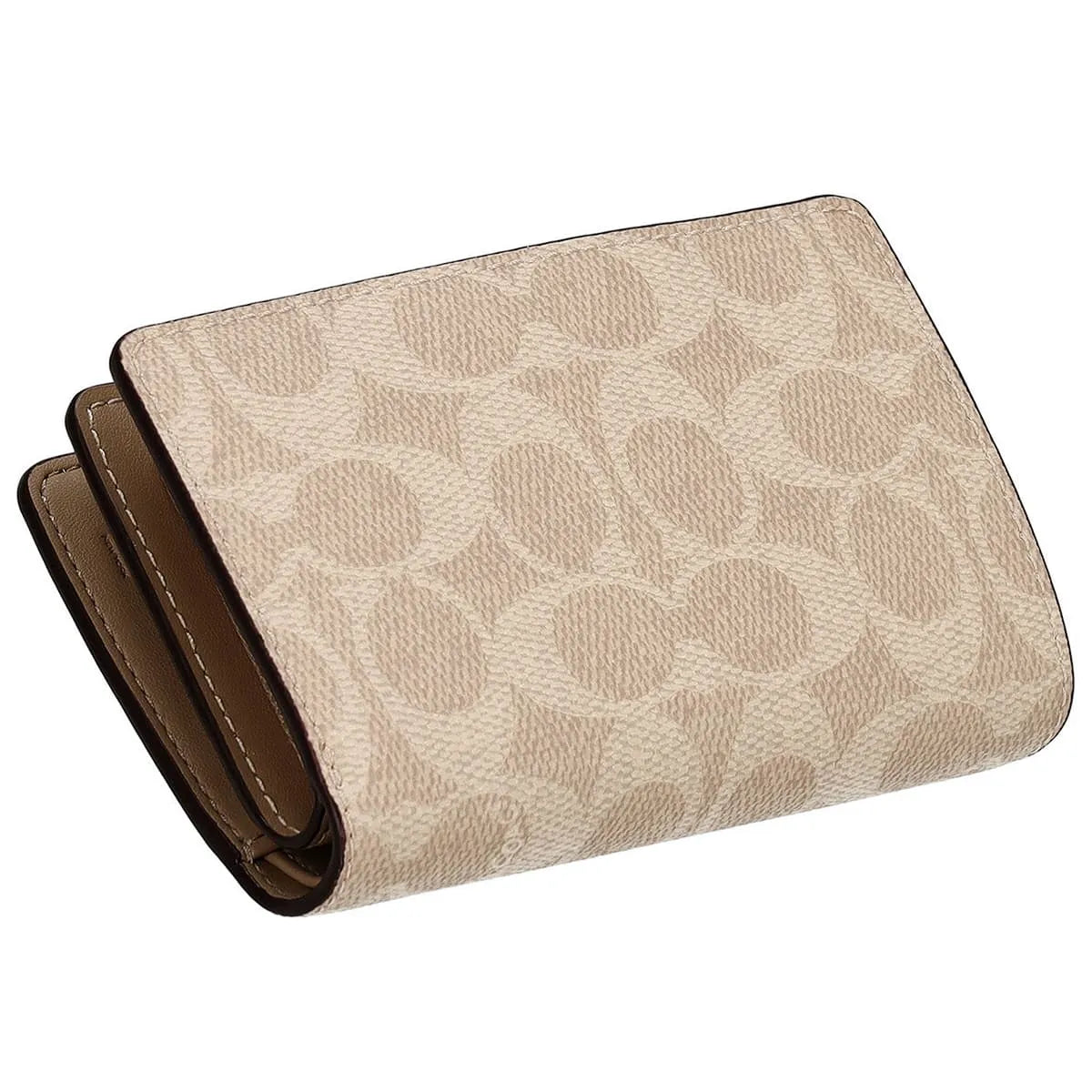 COACH Women’s Signature Canvas Silver Medium Corner Zip Wallet CW786