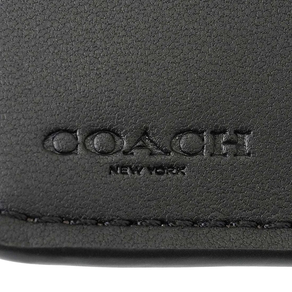 COACH Women’s Signature Canvas Walnut Black Medium Corner Zip Wallet CW786