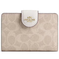 COACH For Women Signature Canvas Medium Corner Zip Wallet CW786