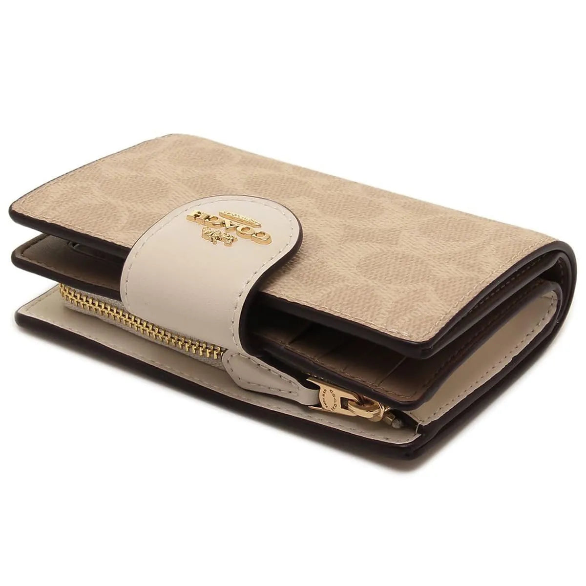COACH For Women Signature Canvas Medium Corner Zip Wallet CW786
