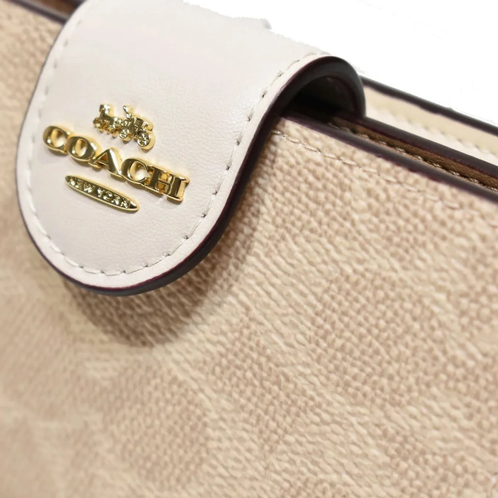 COACH For Women Signature Canvas Medium Corner Zip Wallet CW786