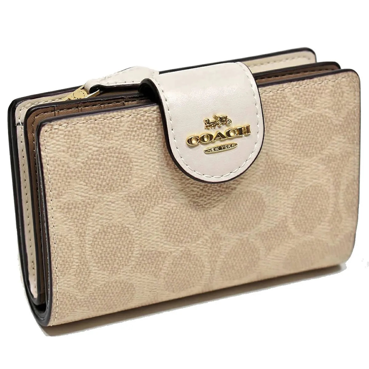 COACH For Women Signature Canvas Medium Corner Zip Wallet CW786