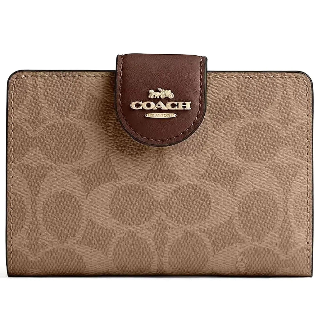 COACH Women’s Signature Canvas Medium Corner Zip Wallet CW786
