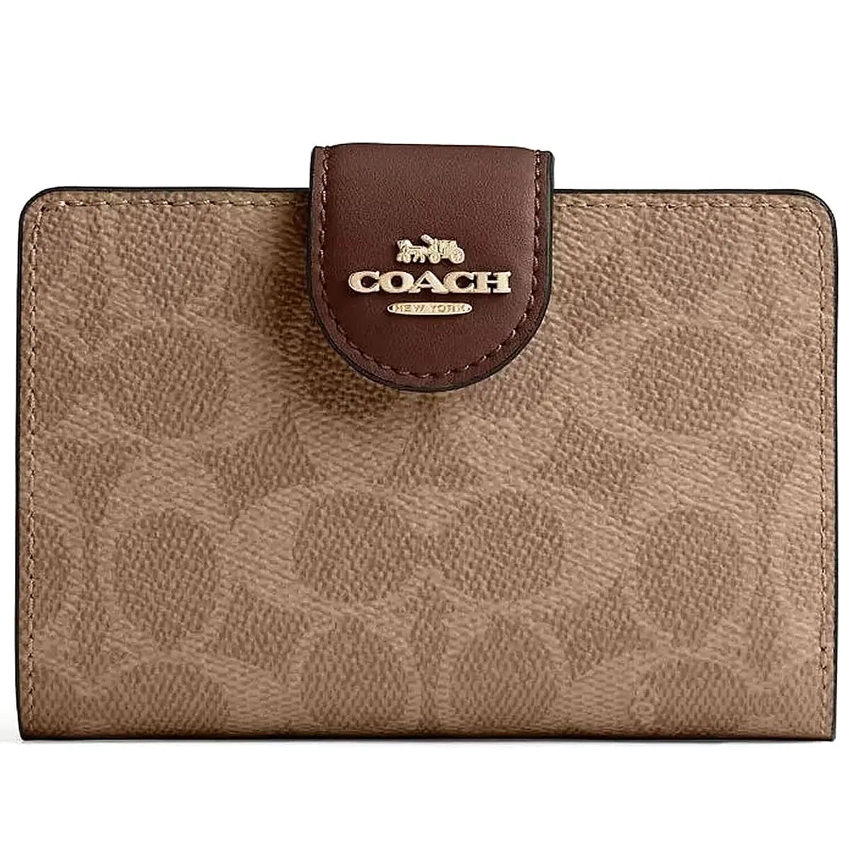 COACH Women’s Signature Canvas Medium Corner Zip Wallet CW786