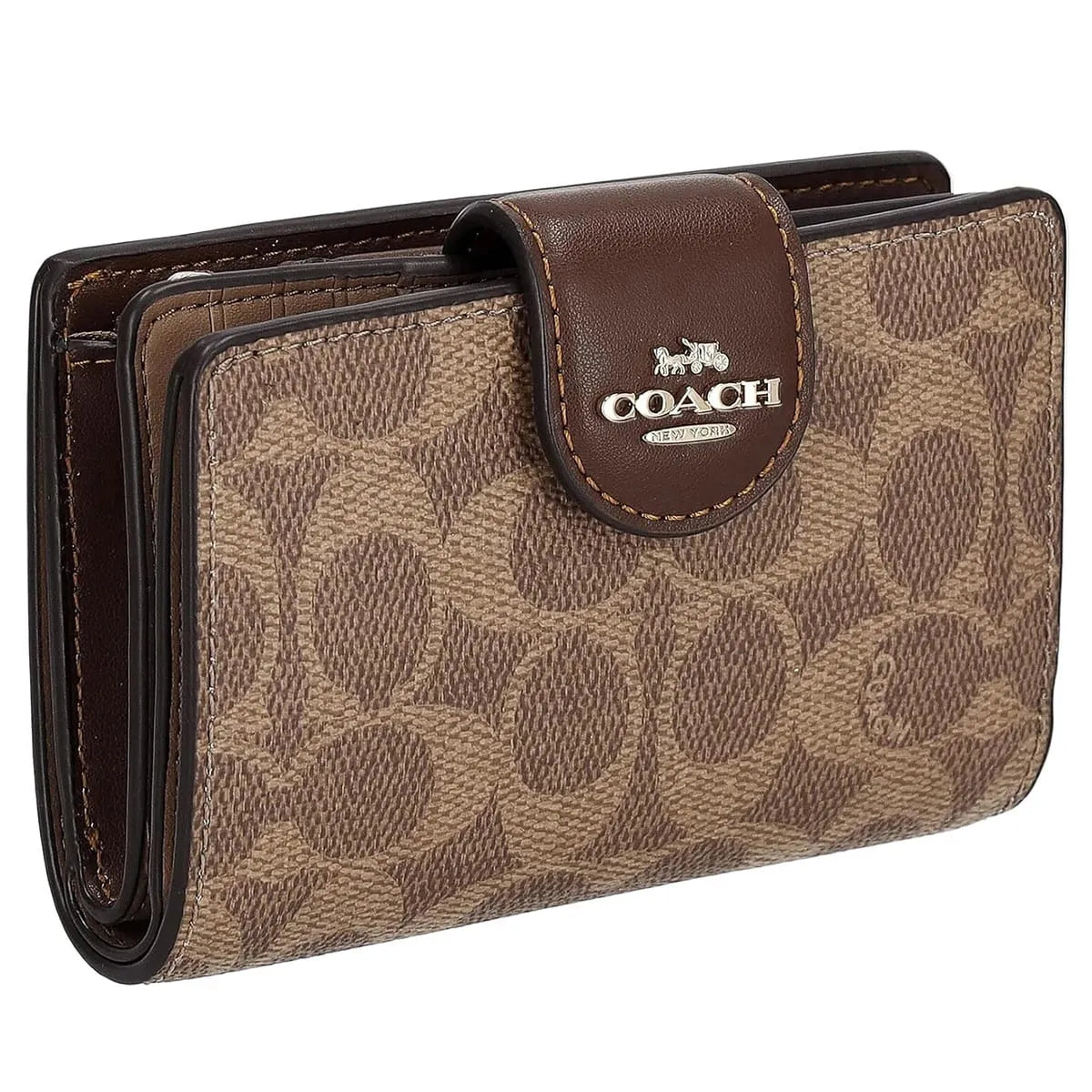 COACH Women’s Signature Canvas Medium Corner Zip Wallet CW786