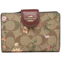 COACH Women’s Signature Floral Medium Corner Zip Wallet C8730