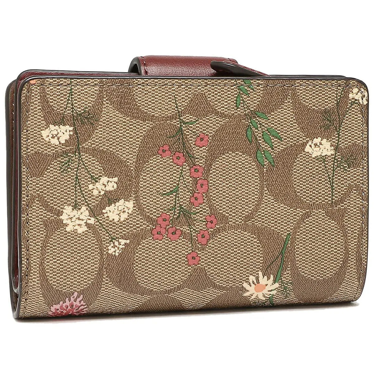 COACH Women’s Signature Floral Medium Corner Zip Wallet C8730
