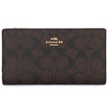 Coach Women’s Slim Signature Canvas Wallet in Dark Brown C8714 IMAA8
