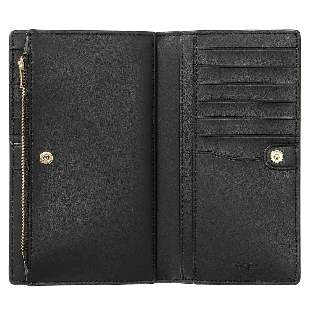 Coach Women’s Slim Signature Canvas Wallet in Dark Brown C8714 IMAA8