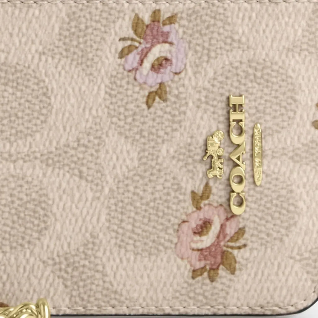 COACH Women’s Signature Floral Zip Card Case CAR25 IMSAS