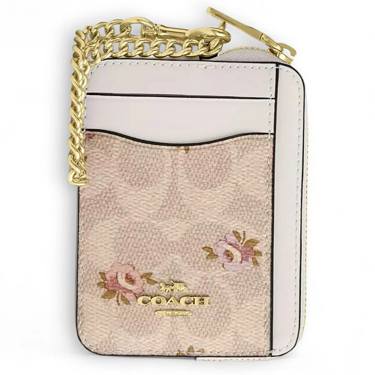 COACH Women’s Signature Floral Zip Card Case CAR25 IMSAS