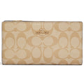 Coach Women’s Slim Signature Canvas Wallet in Light Khaki Chalk C8714