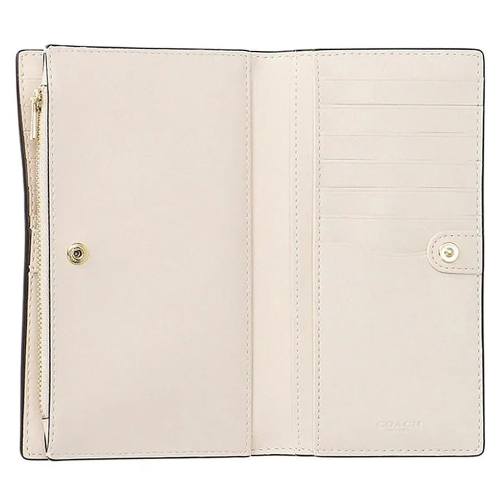Coach Women’s Slim Signature Canvas Wallet in Light Khaki Chalk C8714