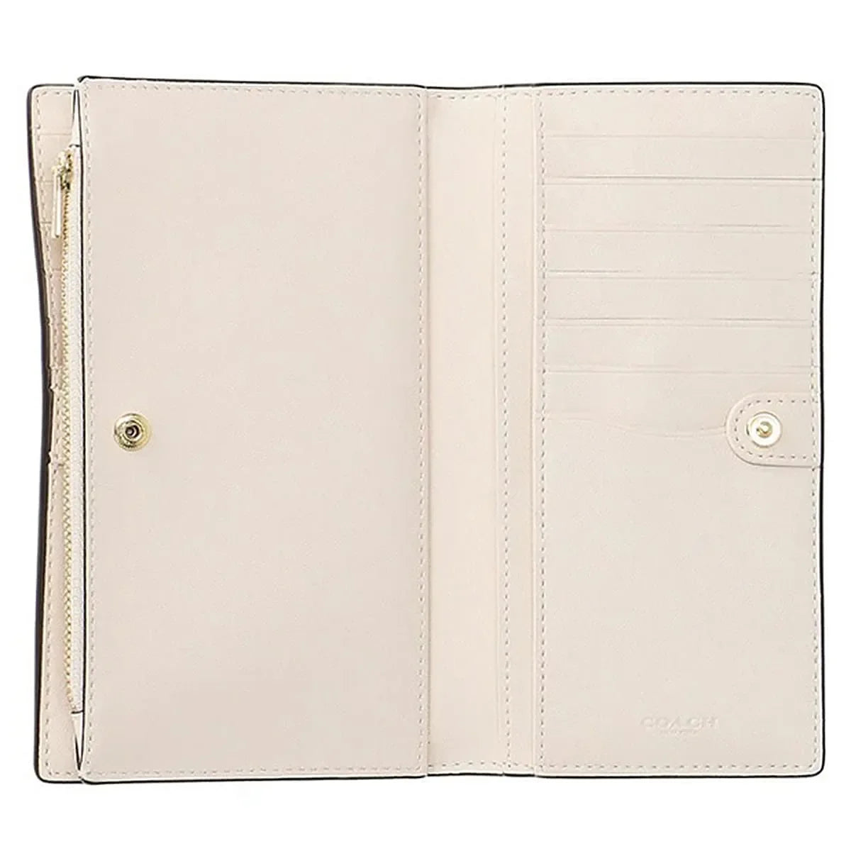 Coach Women’s Slim Signature Canvas Wallet in Light Khaki Chalk C8714