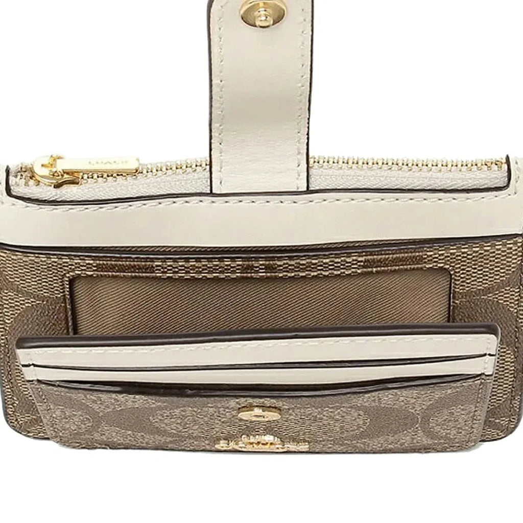 COACH Women’s Signature Canvas Attachment Card Case C7398 IMDJ8
