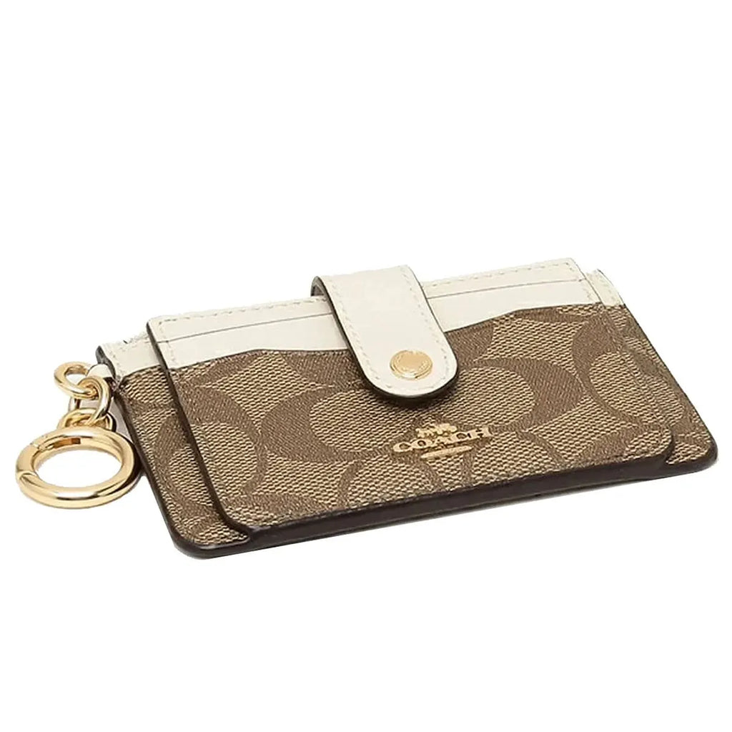 COACH Women’s Signature Canvas Attachment Card Case C7398 IMDJ8