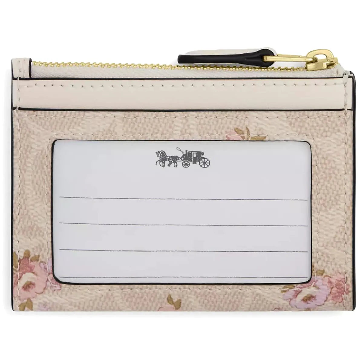 COACH Women’s Signature Card Holder CAR16 – Gold/Sand Multi