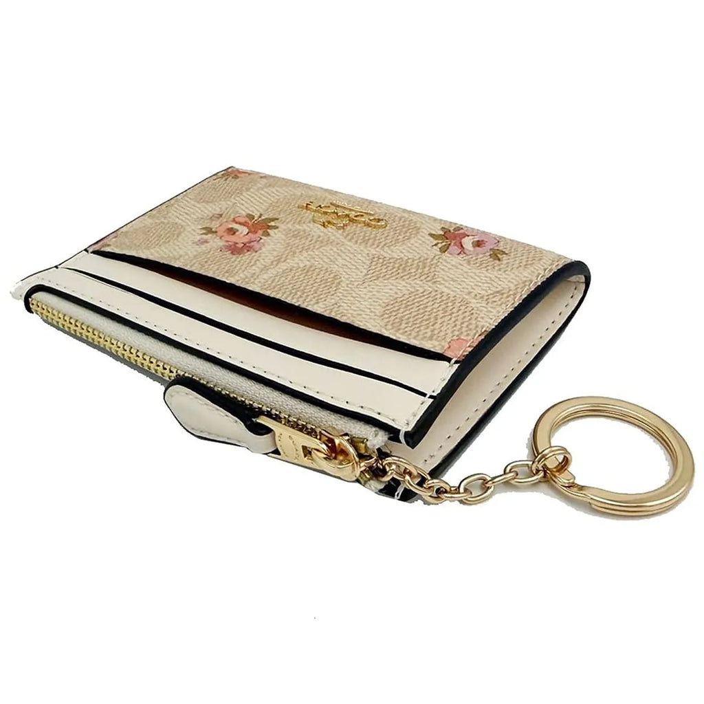 COACH Women’s Signature Card Holder CAR16 – Gold/Sand Multi