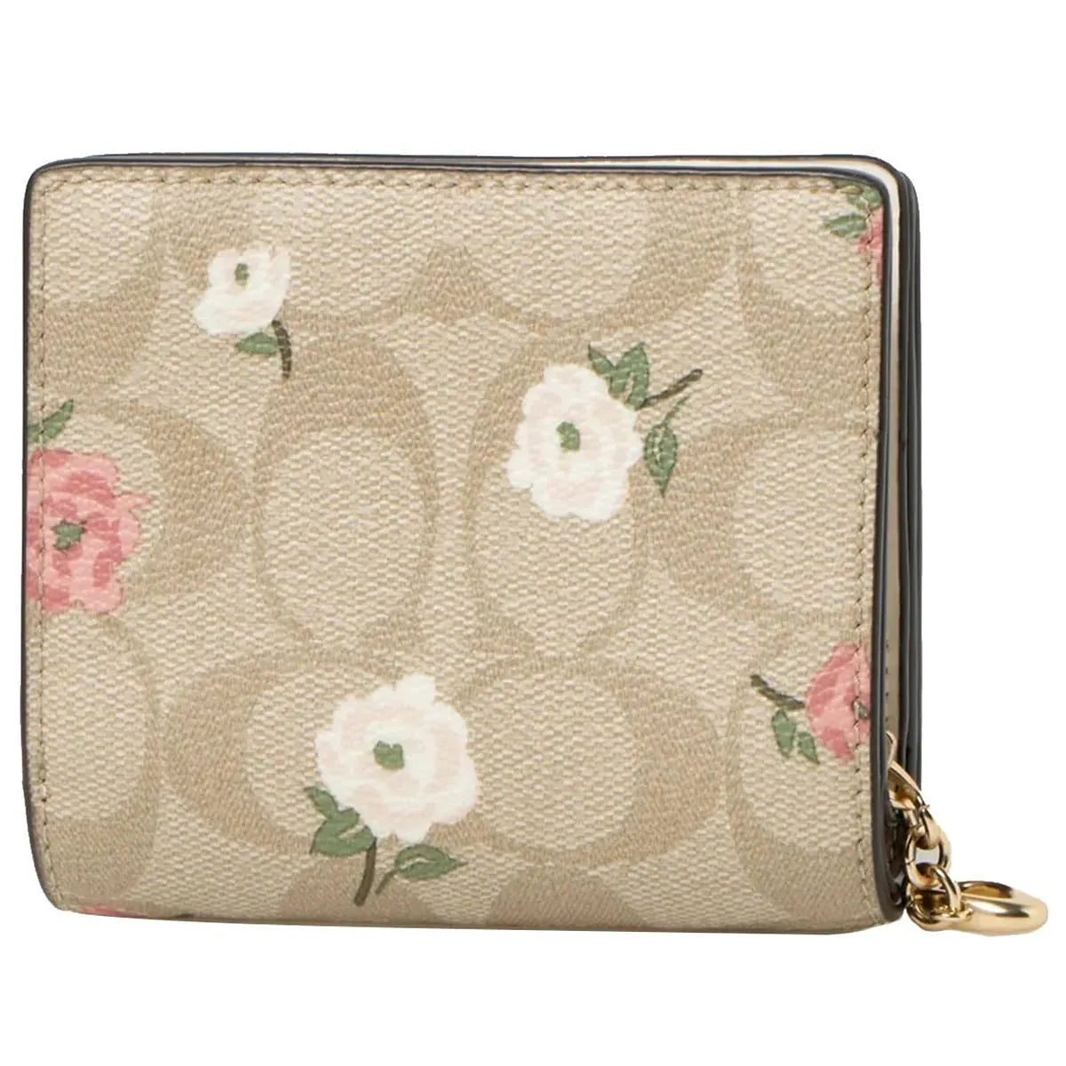 COACH Women’s Floral Print Signature Canvas Snap Wallet CR969-IMOTV