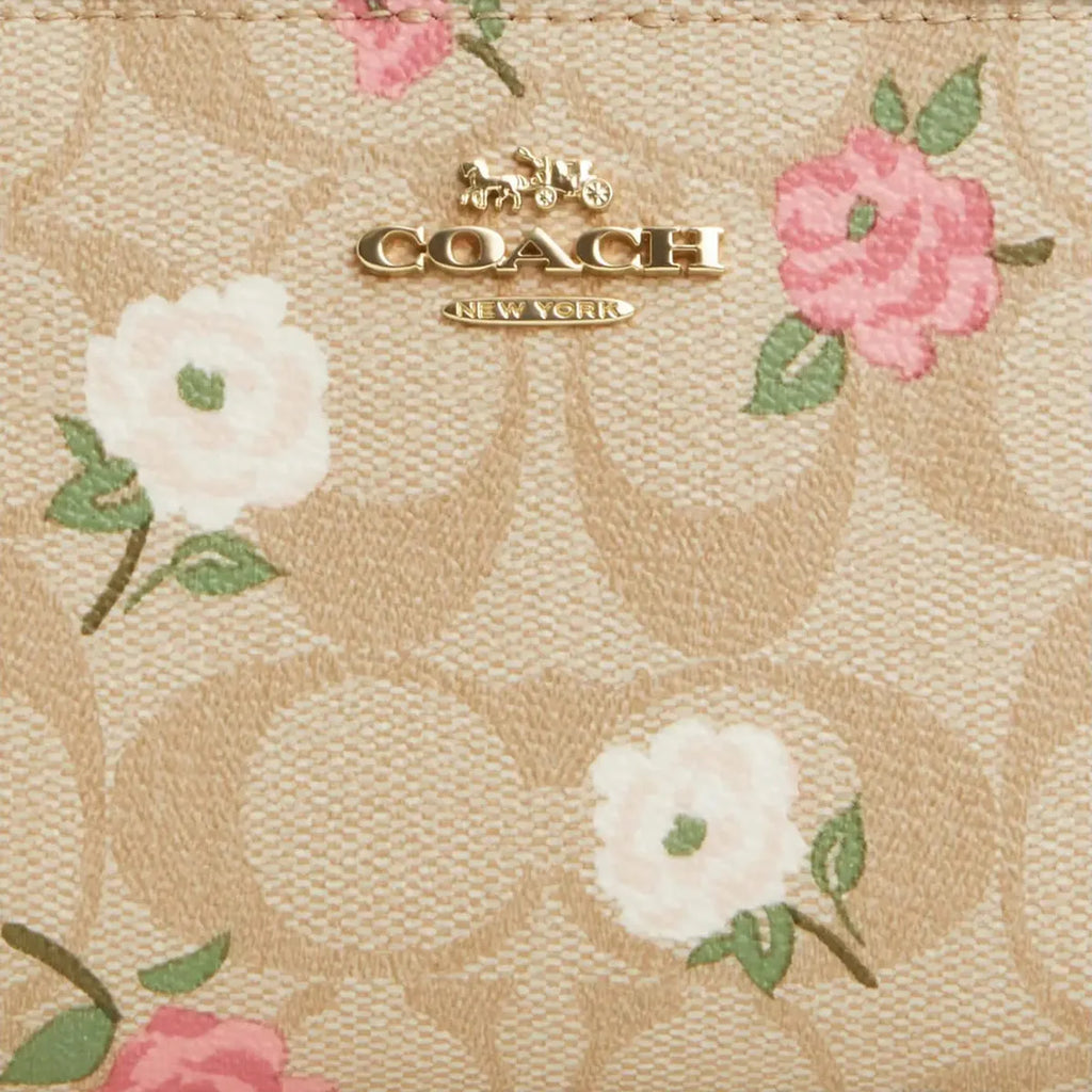 COACH Women’s Floral Print Signature Canvas Snap Wallet CR969-IMOTV
