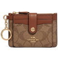 Coach Women’s Attachment Card Case in Signature Canvas Khaki Saddle C7398