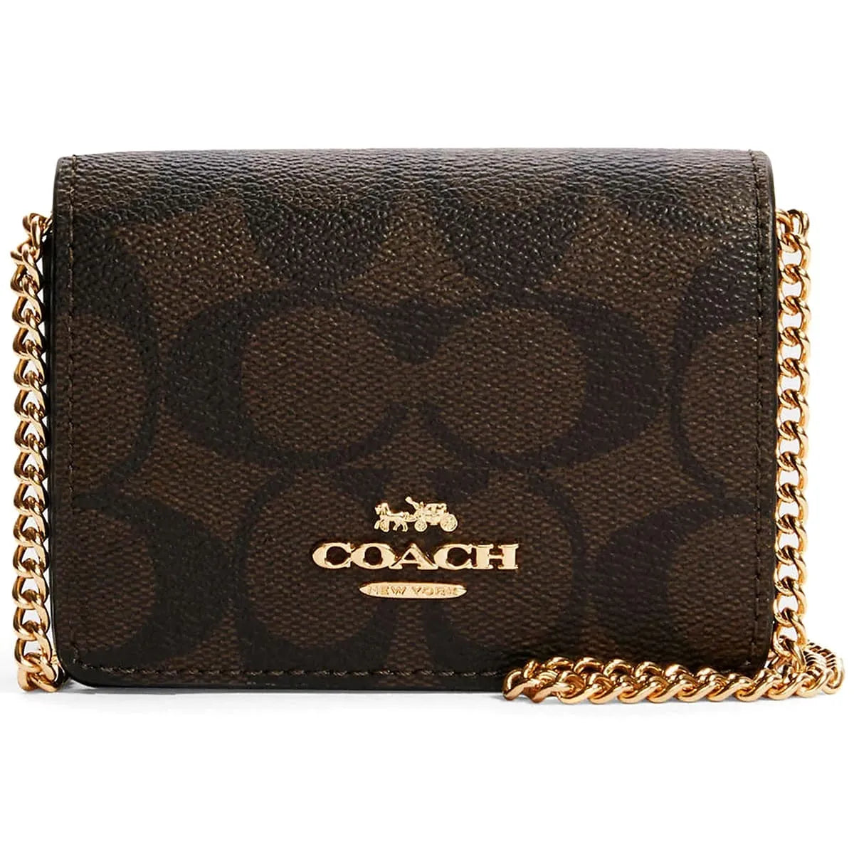COACH Women’s Signature Canvas Mini Wallet on a Chain CZ278