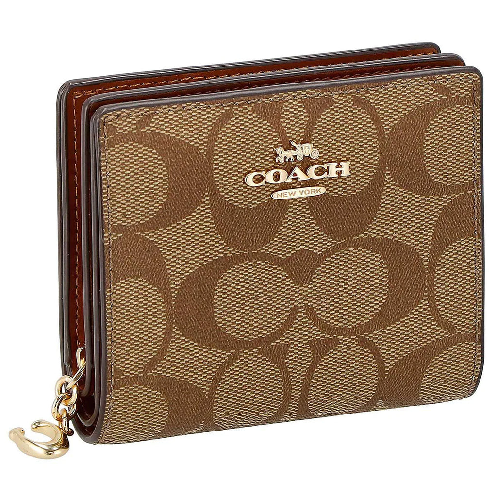 COACH Women’s Signature Canvas Snap Wallet C3309 IMNLJ