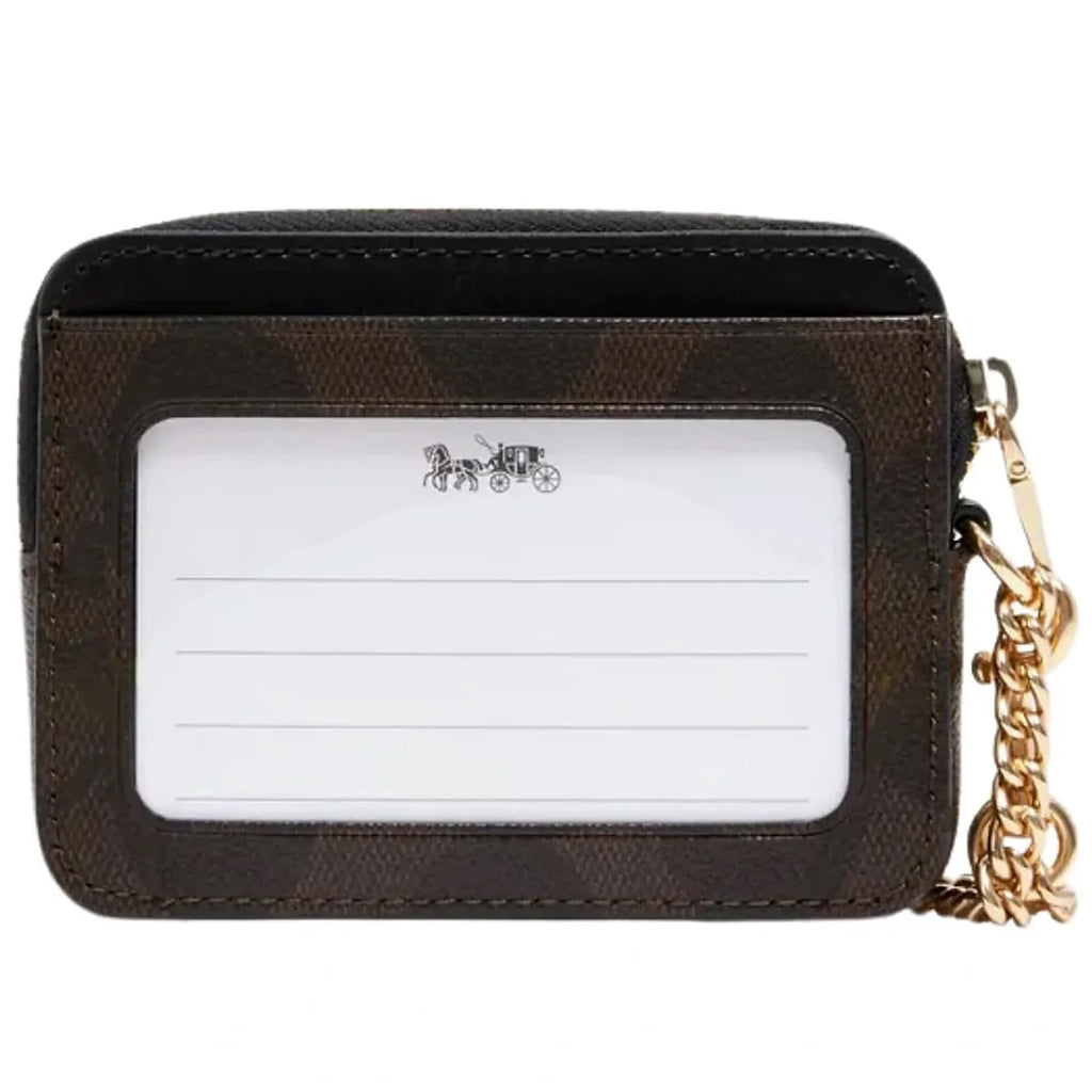 COACH Women’s Signature Canvas Zip Card Case CW883