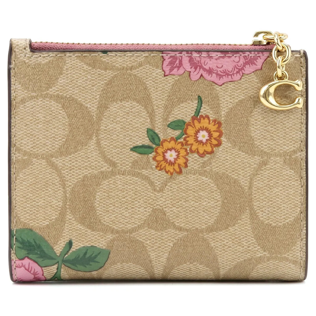 COACH Women’s Signature Floral Card Holder Wallet