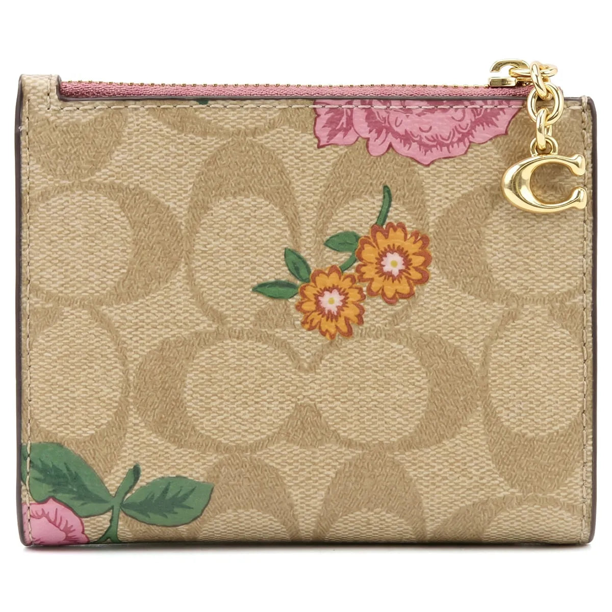 COACH Women’s Signature Floral Card Holder Wallet
