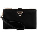 Guess Black Saffiano Leather Women’s Wristlet Wallet Organizer with Gold Hardware
