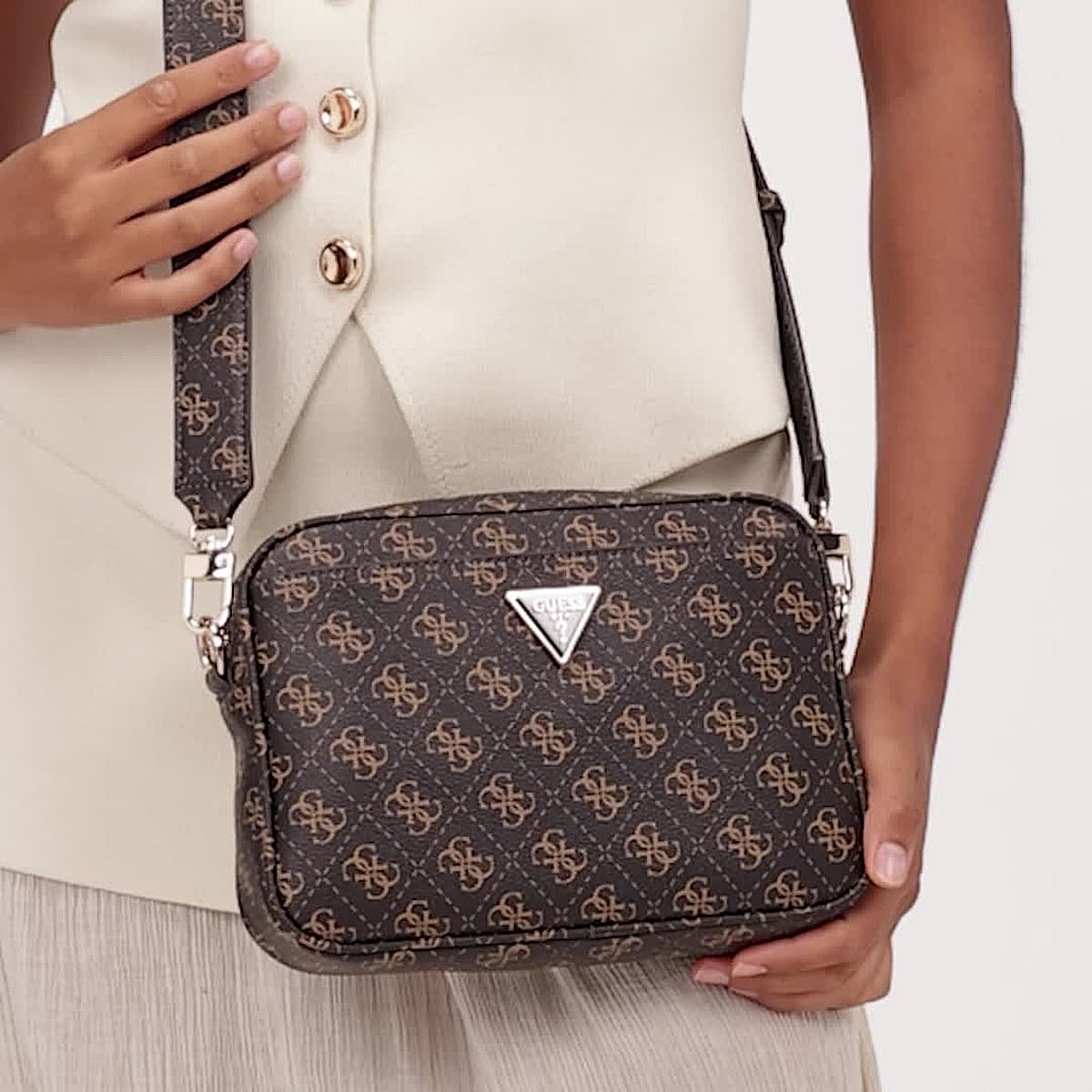 Guess Brown Women Cross Body Bag Hwqg8778140