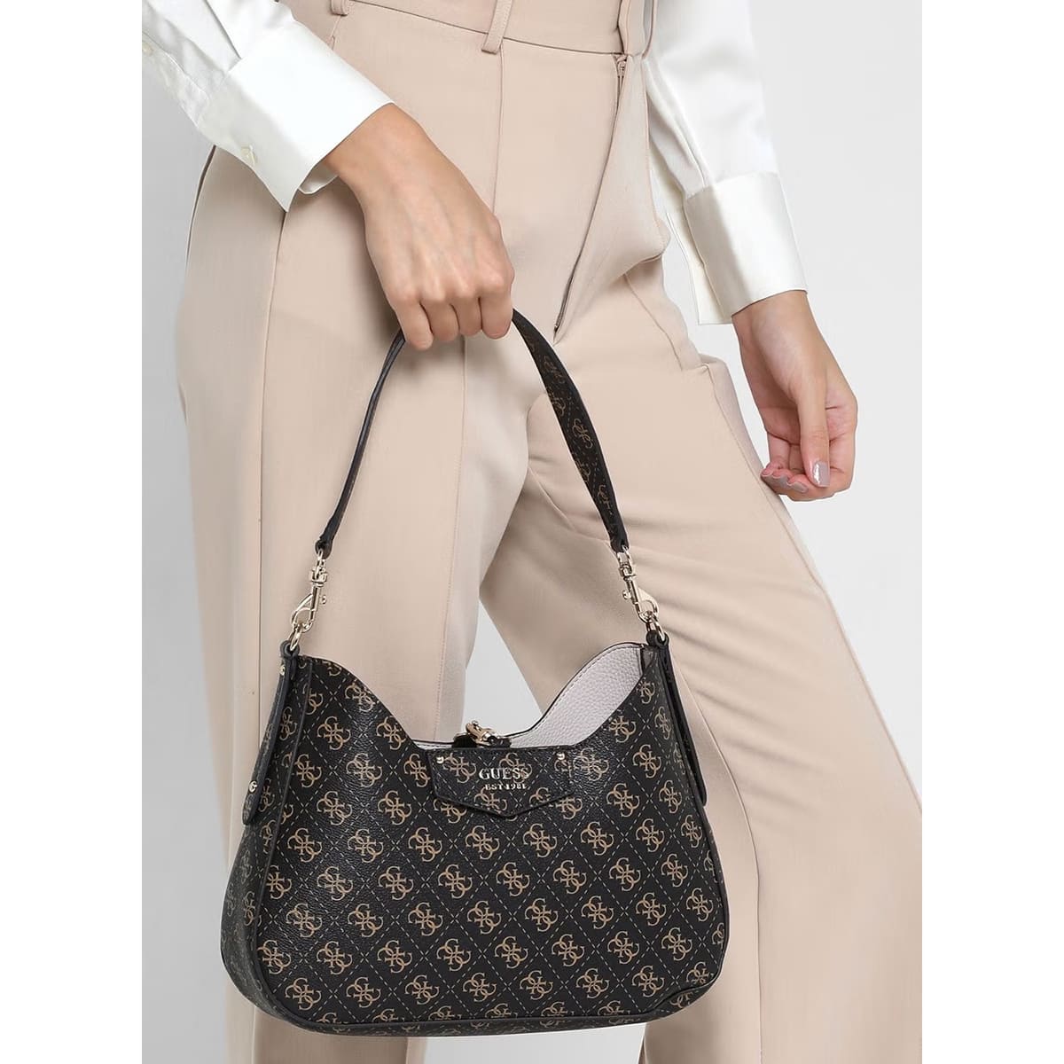 Guess Brown Women Shoulder Bag Hwesg839002 Bnl