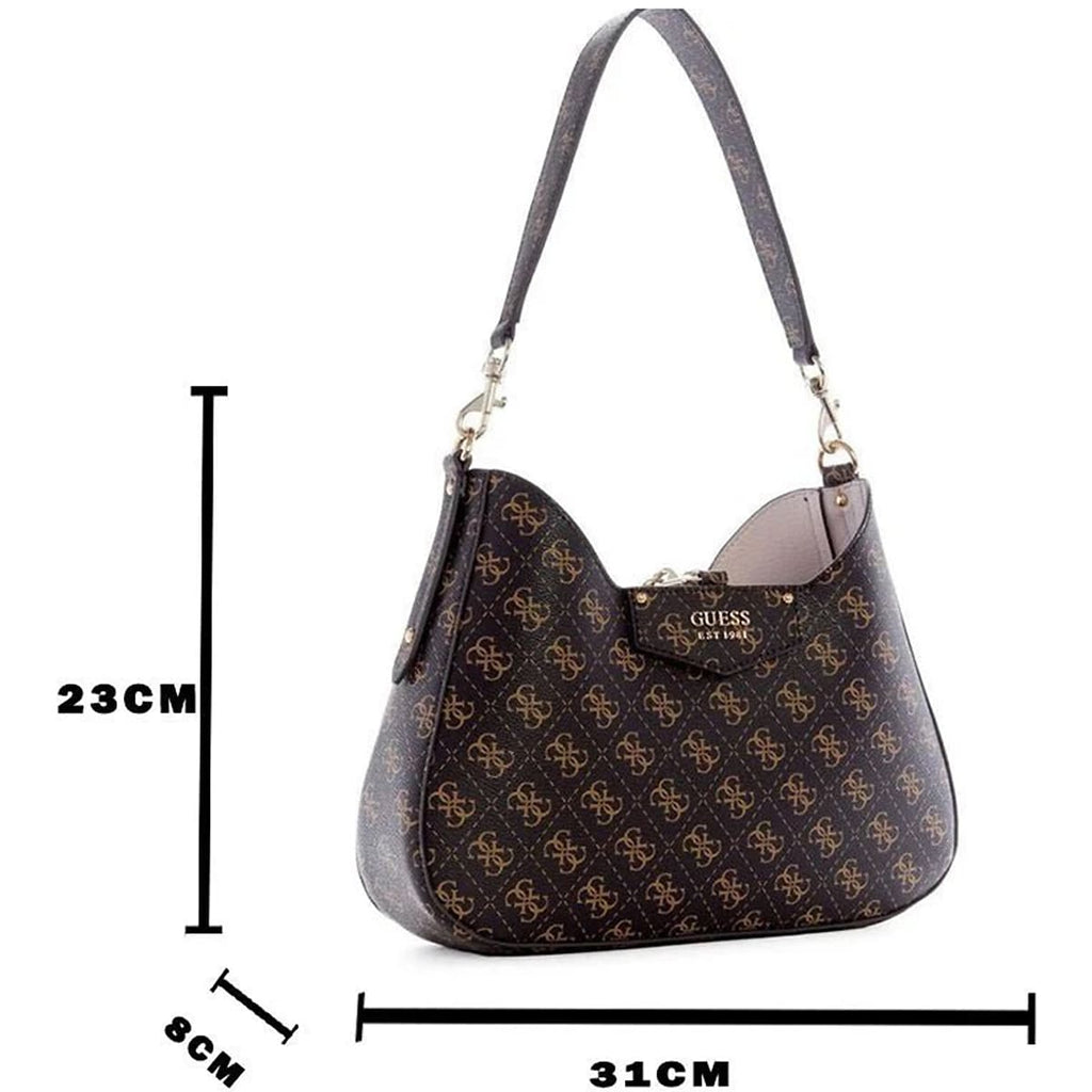 Guess Brown Women Shoulder Bag Hwesg839002 Bnl